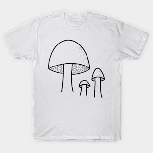 Trio of Mushrooms doodle T-Shirt